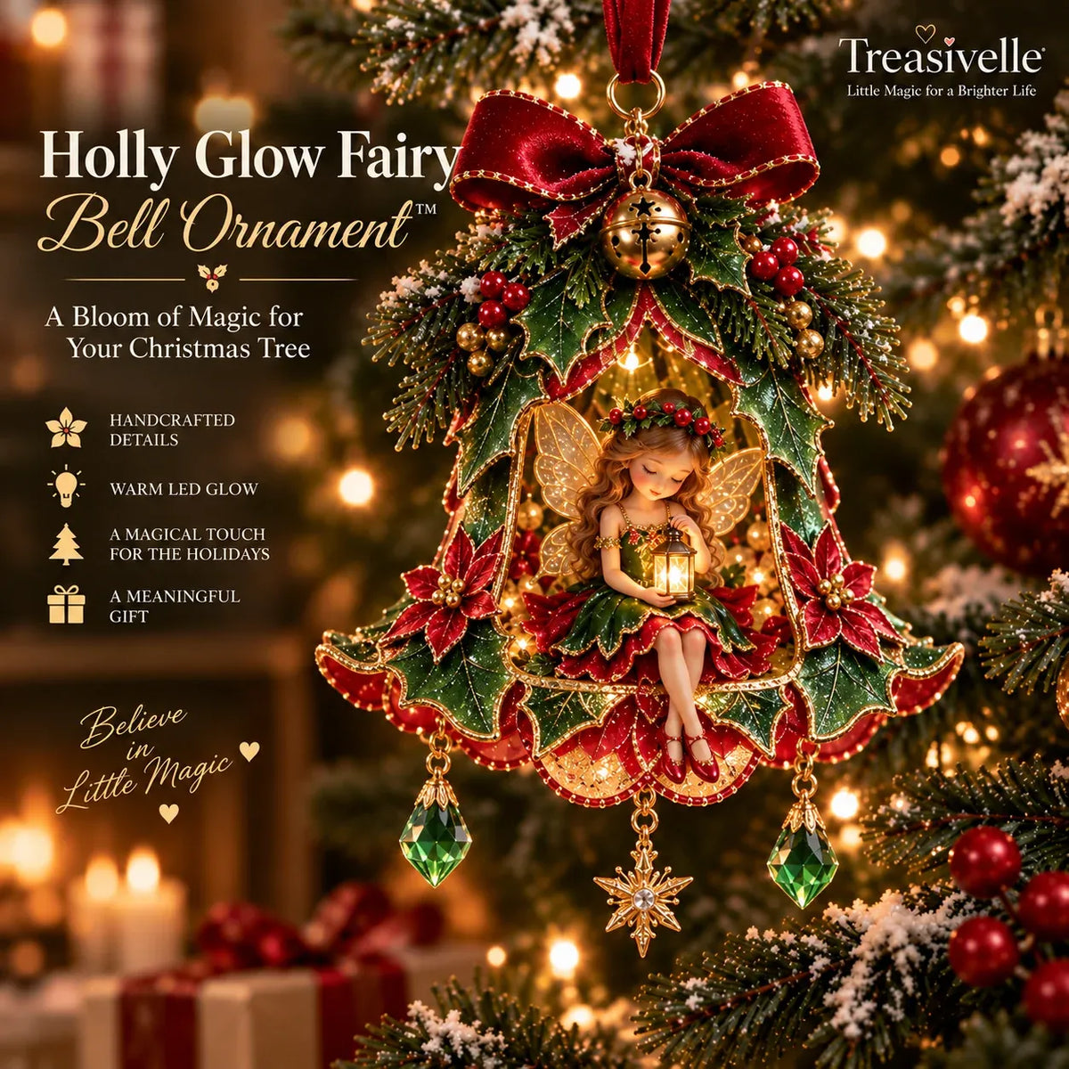 ⏳ Last Day 49% OFF – 🧚 Enchanted Fairy Bell Christmas Ornament™ | 7 Light-Up Floral Designs with Warm LED Glow & Crystal Charms ✨