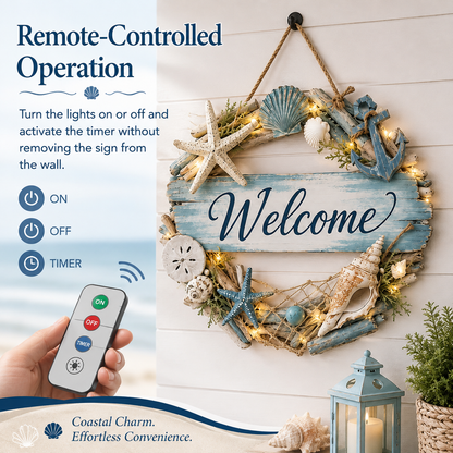 Lighted Coastal Welcome Sign