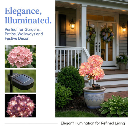 Waterproof Outdoor Solar-Powered Hydrangea Garden Light