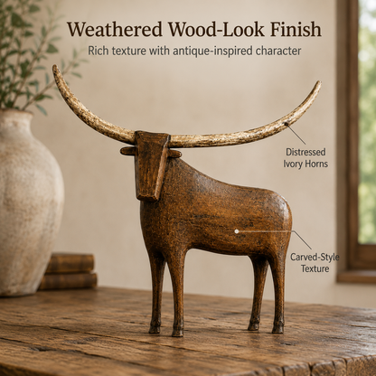 🐂Vintage Longhorn Bull Sculpture