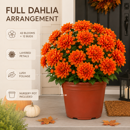 🍂❤️Vibrant Faux Dahlia Pot Filler