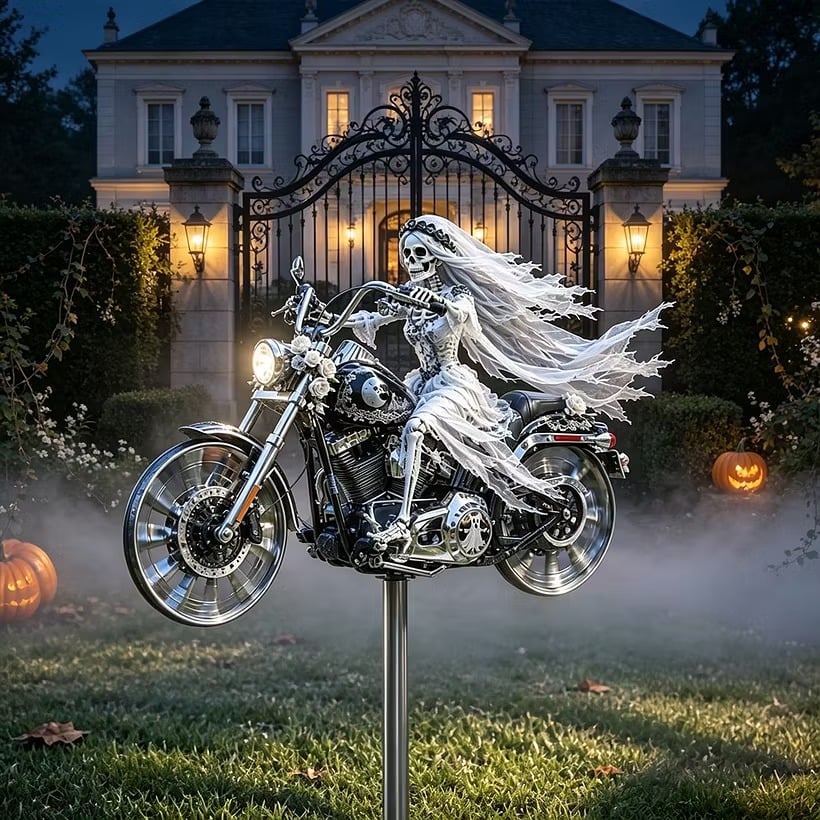 🔥HALLOWEEN MOTORCYCLE-THEMED GARDEN WINDMILL