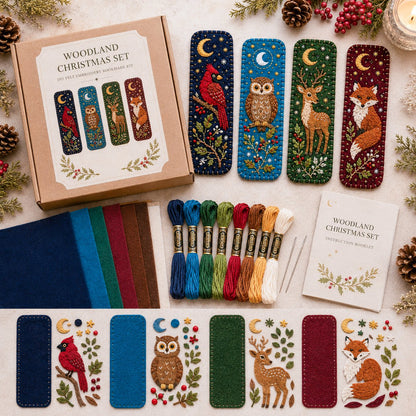 ⏳ Last Day 49% OFF – 🎄 DIY Felt Embroidery Bookmark Kit