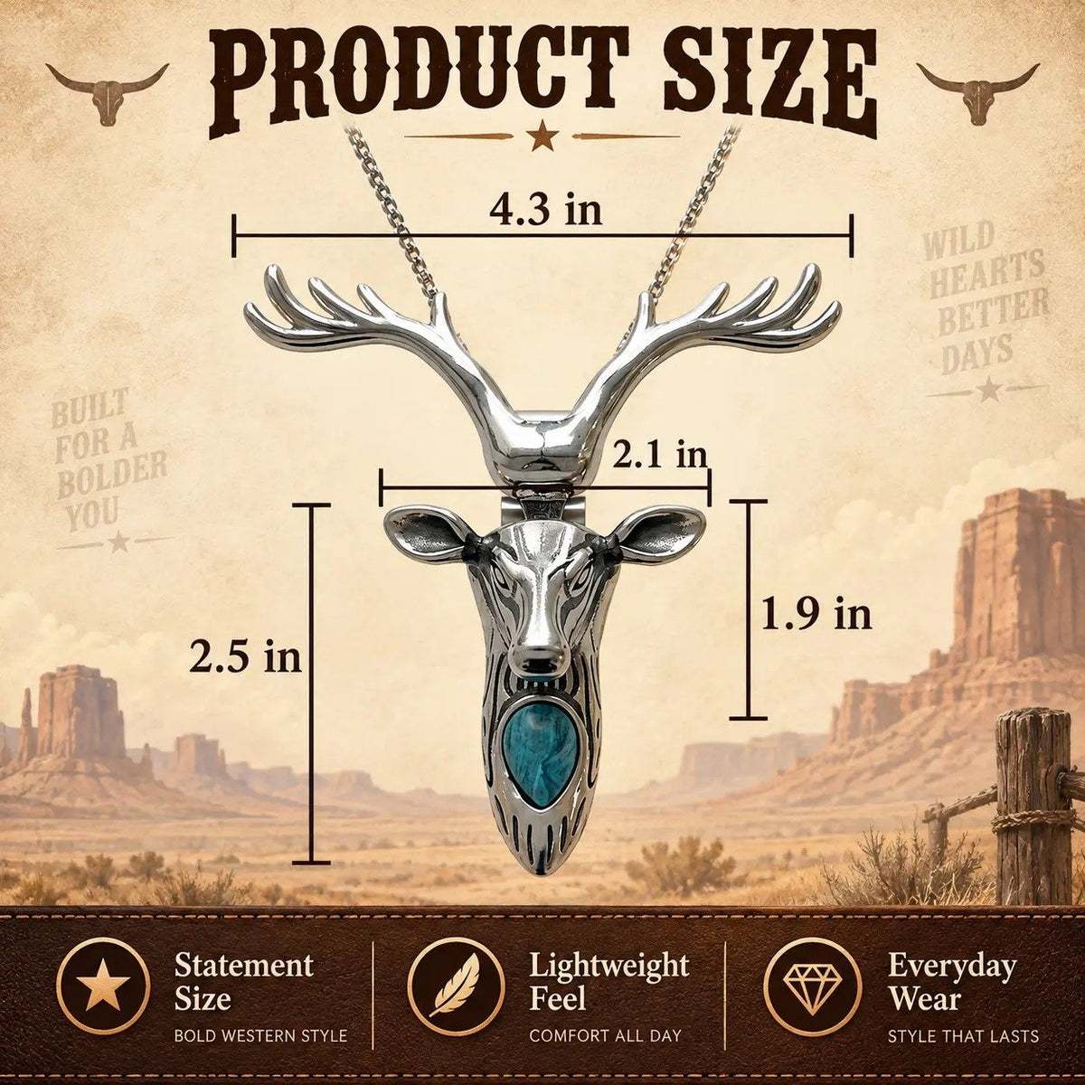 🐐 ✨ Western Skull Pendant Necklace & Belt Clip(📦Buy 2 Free Shipping)