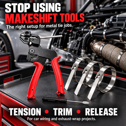 🔧 Heavy-Duty 304 Stainless Steel Cable Tie Tensioning Tool Kit