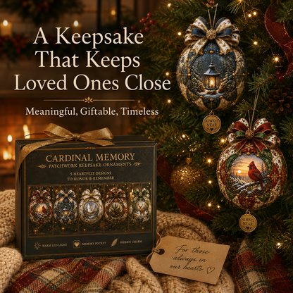 🎄 Cardinal Memory Patchwork Keepsake Collection