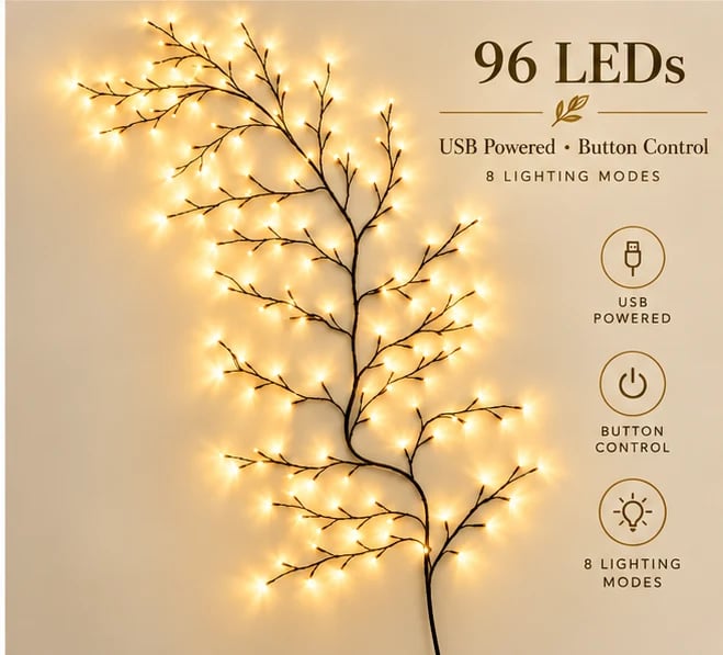 72 LED Christmas branch light button control