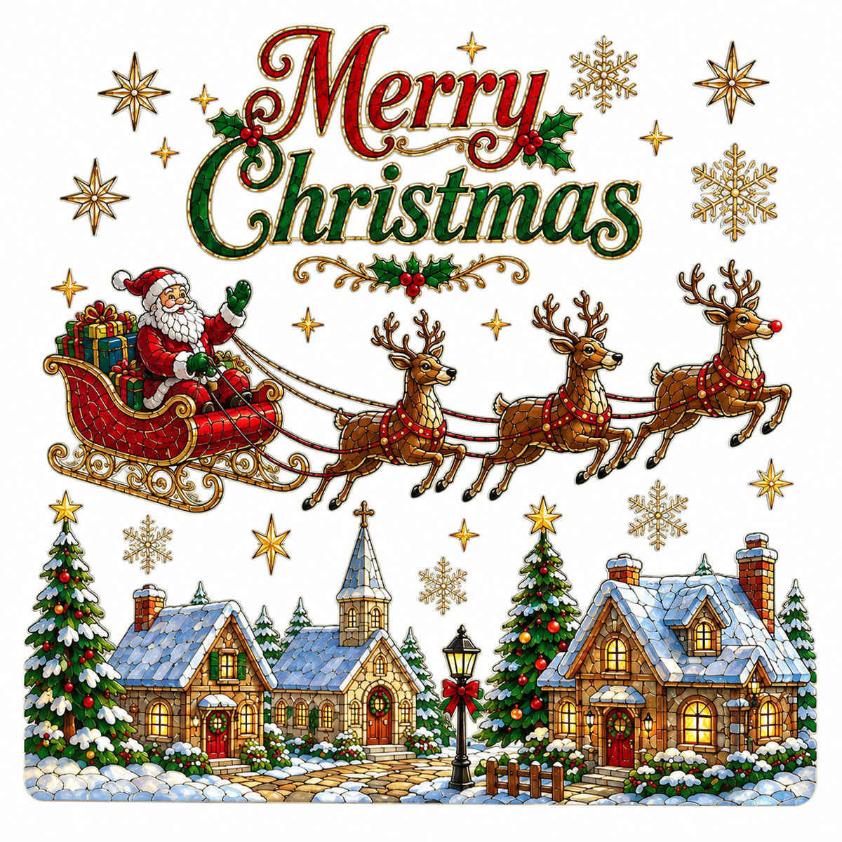 ⏳ Last Day 50% OFF – 🎄Large Christmas Window Sticker | 28×28in Festive Window Art With Snowman, Angel & Holiday Scenes For Home Decor, Christmas Parties & Seasonal Displays ✨