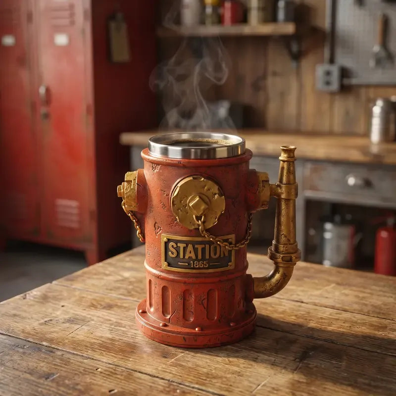 🚒 Vintage Fire Hydrant Coffee Mug – Unique Industrial Style Drinkware! ☕🔥