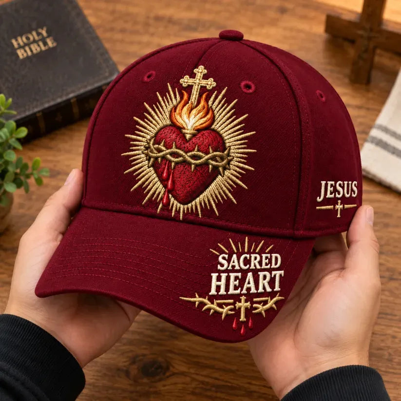 ❤️Sacred Heart of Jesus Faith Baseball Cap✝️Wear Your Faith. Carry His Love.