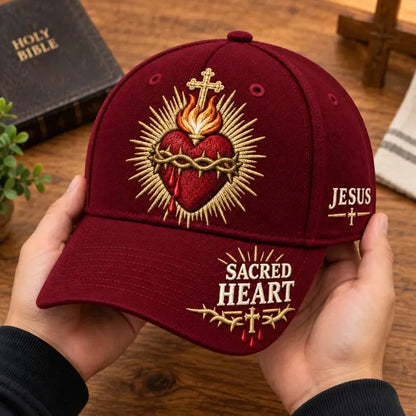 ❤️Sacred Heart of Jesus Faith Baseball Cap✝️Wear Your Faith. Carry His Love.