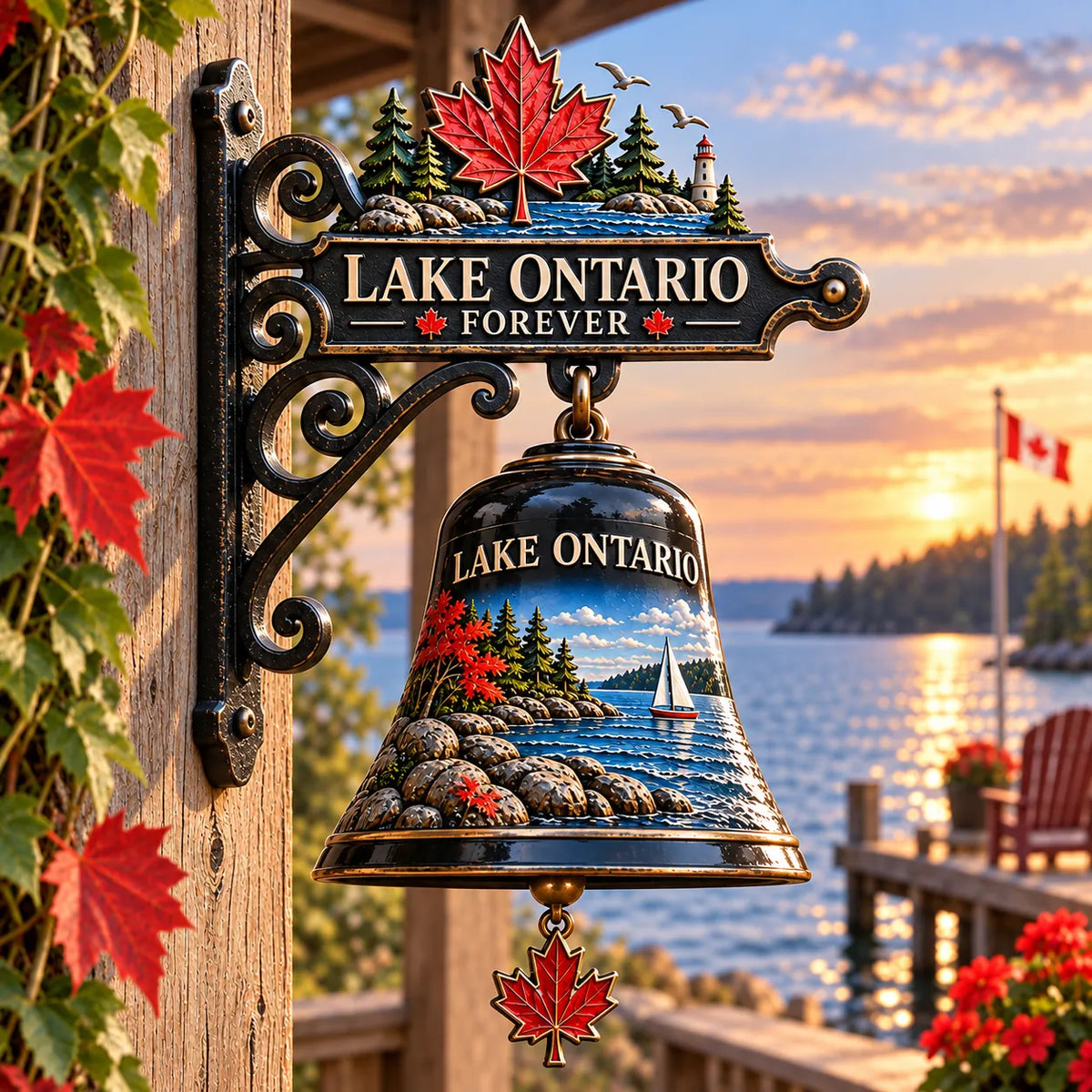 🍁 Lake Ontario Forever Hanging Bell 🔔