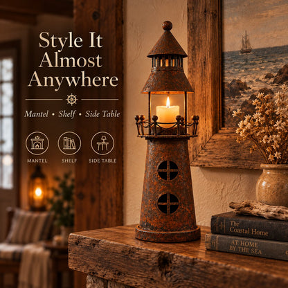🕯️ Vintage Lighthouse Candle Lantern-Bring the Warm Glow of an Old Lighthouse Home🎁