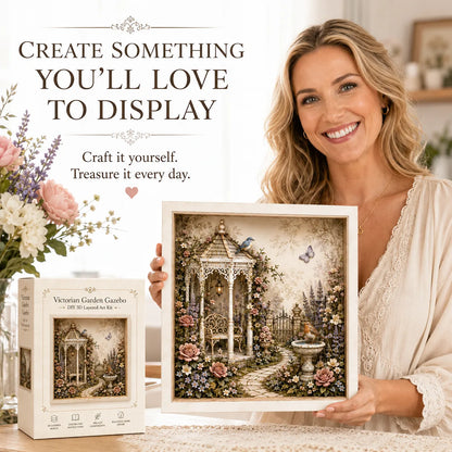 🌷 DIY 3D English Cottage Garden Shadow Box Kit
