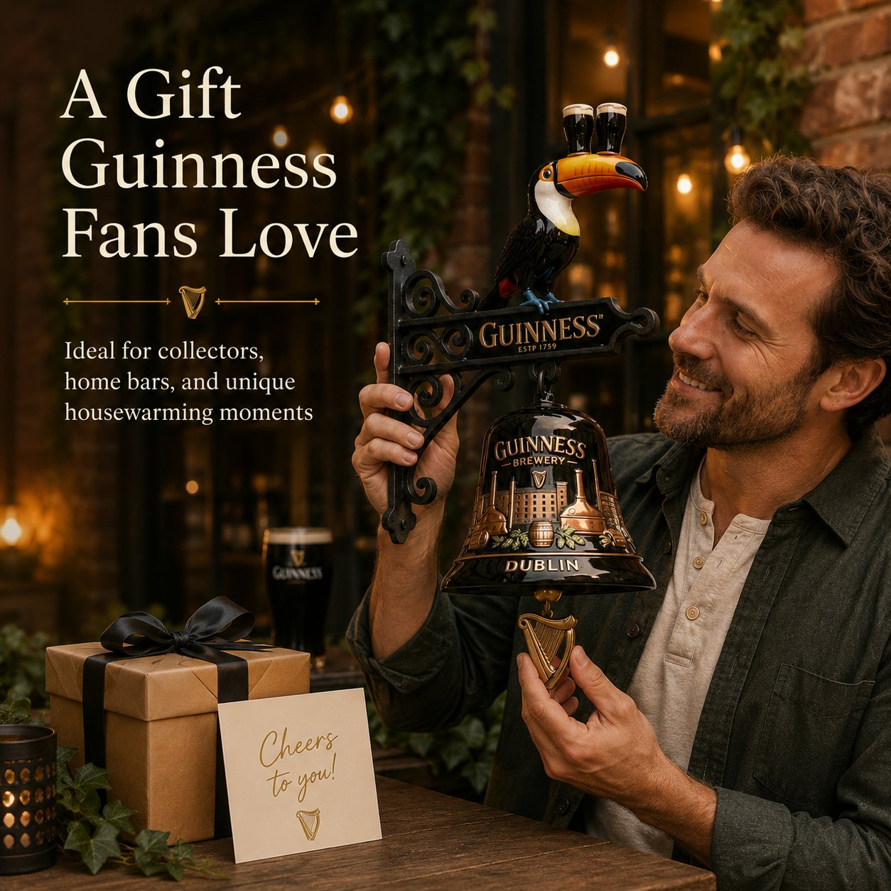 🍺🔔 Guinness Toucan Cast Iron Door Bell