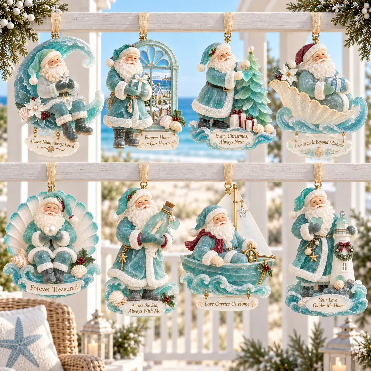 🎄Coastal Santa Christmas Ornament