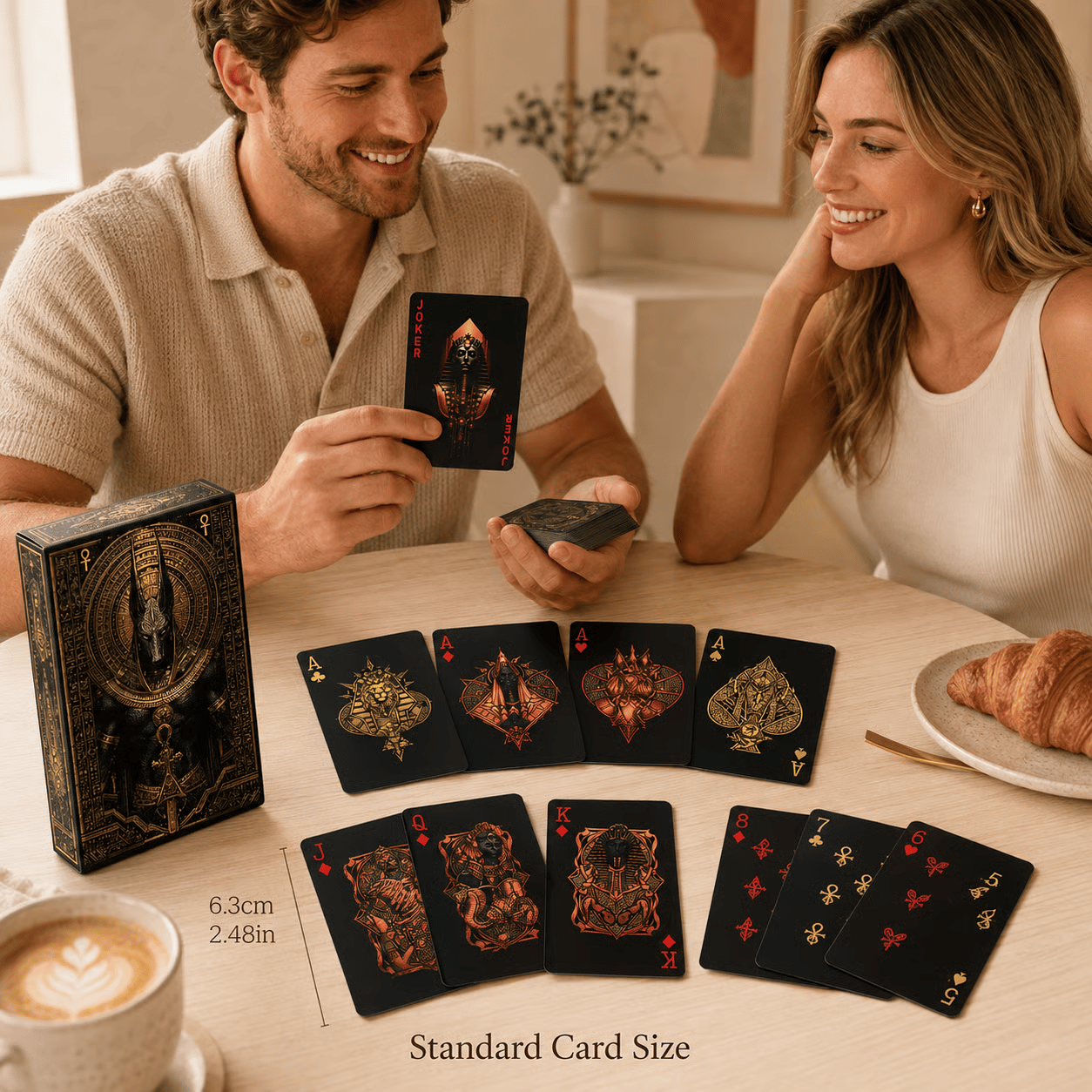 🃏👑 Black-Gold Egyptian Mythology Playing Cards