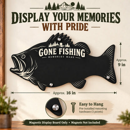 Bass-Shaped Magnetic Fishing Display Board