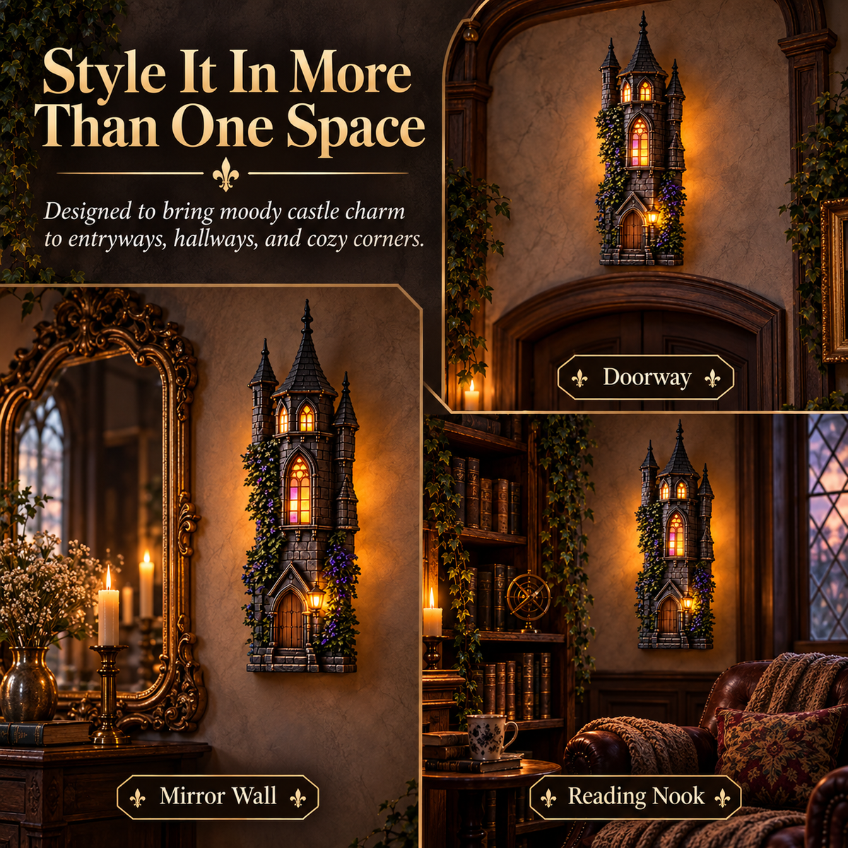 🏰 Gothic Castle Glow Wall Lamp