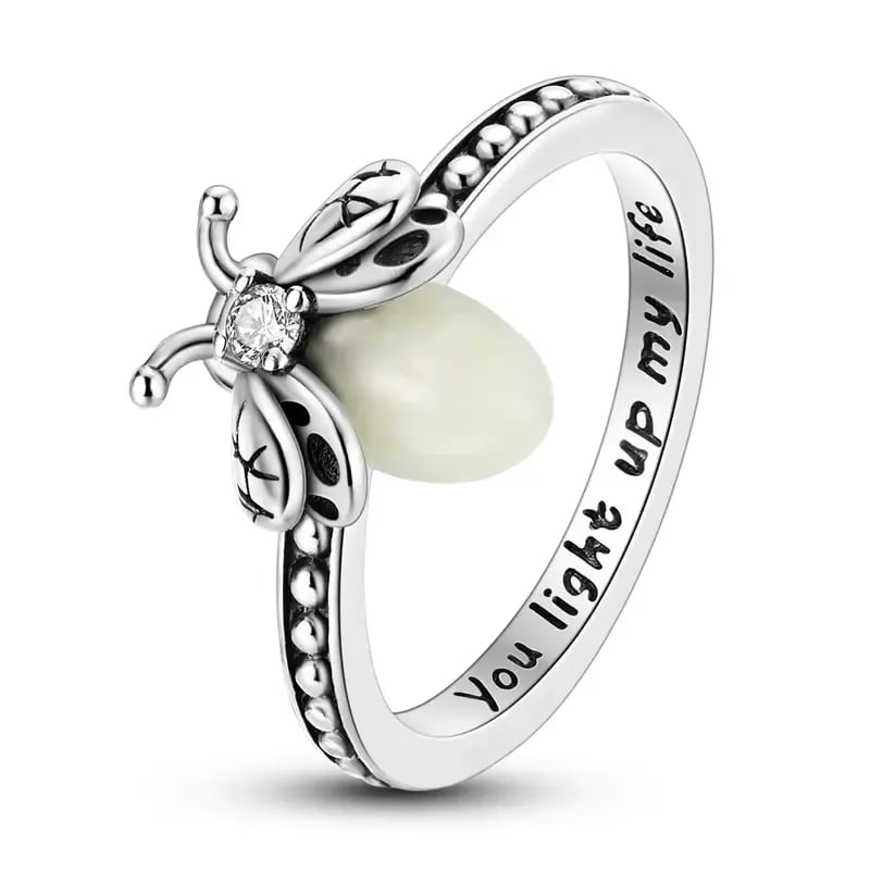 🔥Firefly Glow Ring S925 Silver – ✨Luminous Nature-Inspired Zircon Ring for Women | Cute Night Glow Jewelry Gift for Her