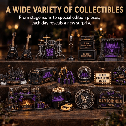 🔥In stock 100pcs - Shipment within 24 hours🦇 Welcome to the Birth of Heavy Metal：Black DOOM METAL 2026 Legacy Advent Calendar