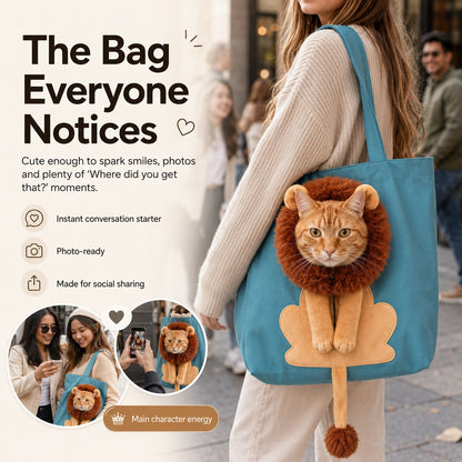 🦁🐱 Lion Mane Cat Carrier Tote