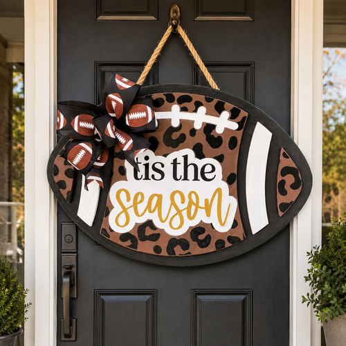 🏈🎄 Football Christmas Door Hanger – Game Day Spirit Meets Holiday Cheer