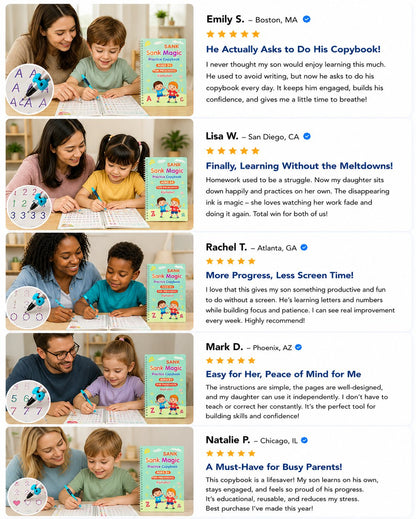 📚 Reusable Kids Handwriting Practice Set – 4 Learning Books with Magic Tracing Pen ✏️✨