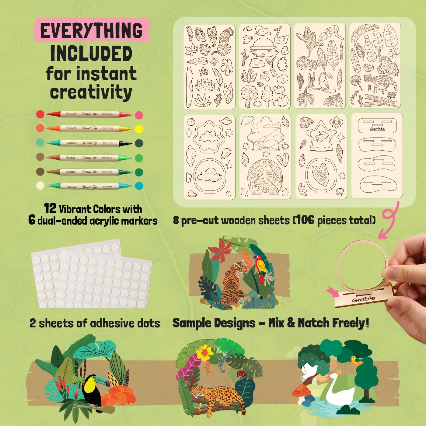 🎨Wood Painting Art Craft Kit - ✨Complete Handcraft Set with Crafting Tools