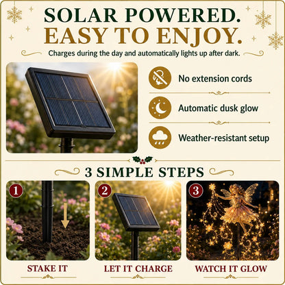 🔥✨ Enchanted Flower Fairy Solar Garden Light – Magical Glowing Outdoor Christmas Yard Decor 🧚🌸