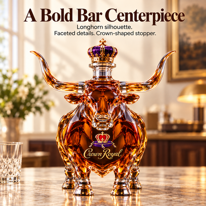 👑Crown Royal Texas Longhorns Whiskey Bottle