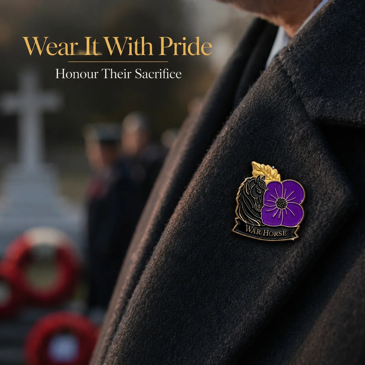 🎁 Limited Edition War Horse Purple Poppy 111th Anniversary Remembrance Brooch