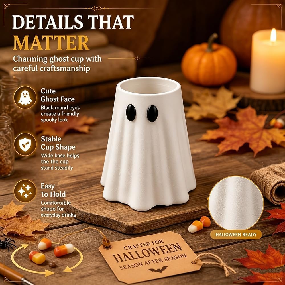 👻🧙 Spooky Witch-Hat Ghost Tumbler