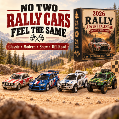 🏎️ 2026 Rally Racing Advent Calendar – 24 Days of Dirt & Speed, 24 Collectible Rally Cars