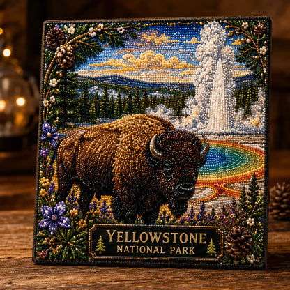🏔️🌲 Premium 3D Pearl National Parks Wall Art Kit | Luxury Flocked Canvas with Scratch-Resistant Non-Fading Pearl Beads DIY Nature Decor ✨