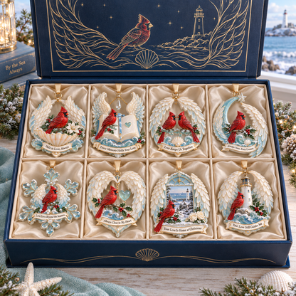 Cardinal & Angel Wing Memorial Ornaments