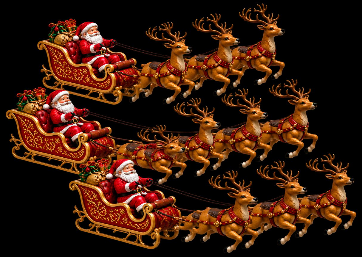 The best Christmas decorations-Santa's Flying Sleigh