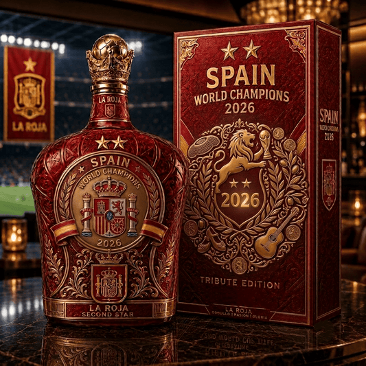 👑2026 Spain Second Star World Champions  Whiskey Bottle
