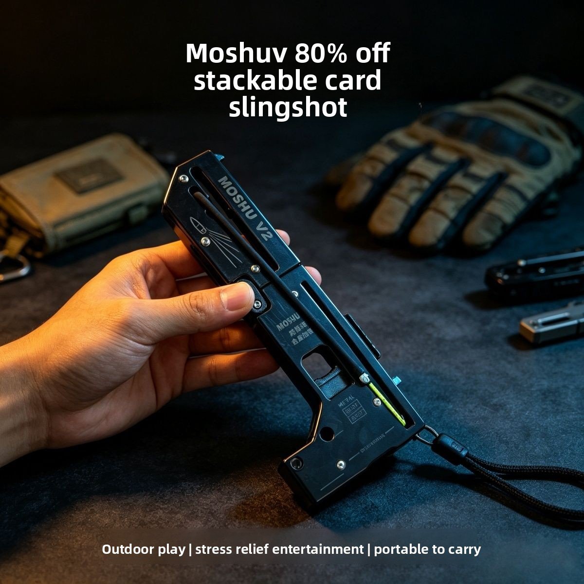 Moshuv2 Metal Enhanced Card Slingshot