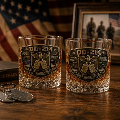 🦅 DD-214 Veteran Whiskey Decanter & Glass Set