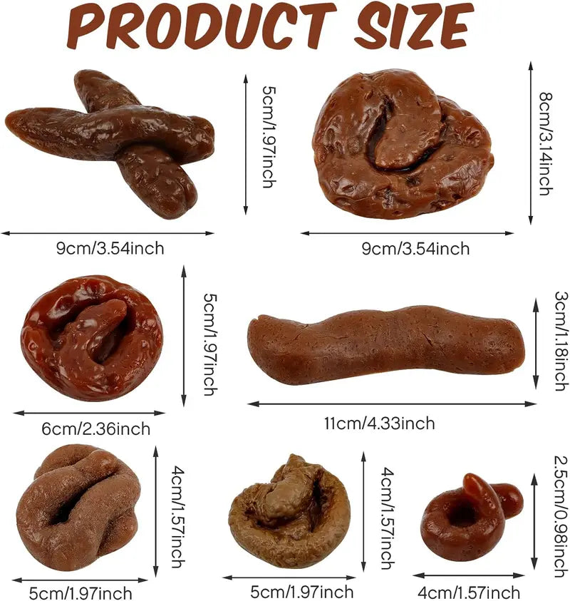 7PCS Realistic Fake Poop Prank Set – Hilarious Gag Gift for Parties & Office