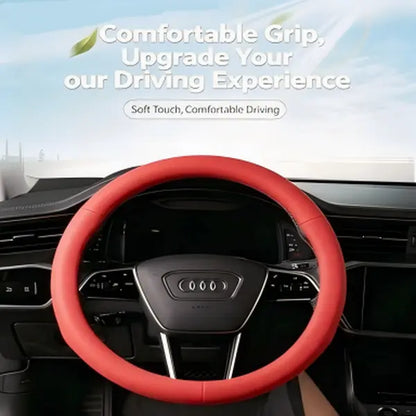 Universal Silicone Steering Wheel Cover – Non-Slip Soft Lychee Texture Auto Protector