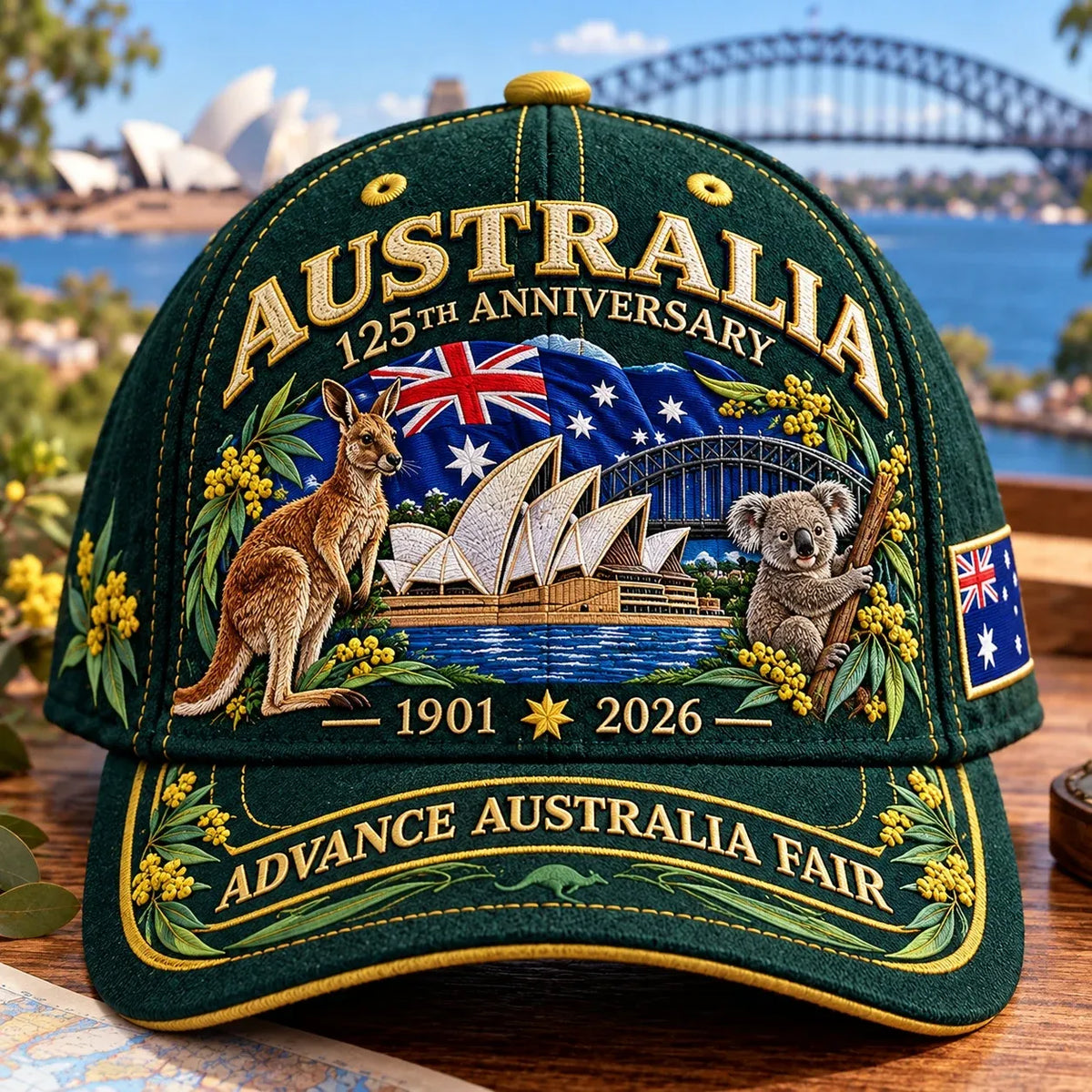 💝LAST DAY 49% OFF - 🦘 Australia 125th Anniversary 1901–2026 – Premium Embroidered Heritage Cap | Cotton-Poly Blend • Detailed Embroidery • Adjustable Fit 🇦🇺