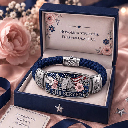 💙🎖️ She Served. She Sacrificed. She Inspires. | Women's Veteran Keepsake Bracelet
