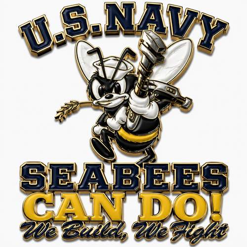 🐝⚓U.S. Seabees CAN DO! Veteran Tribute Metal Emblem