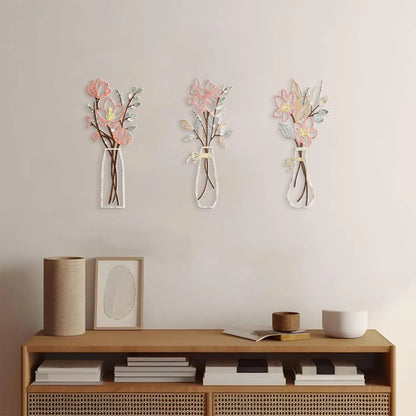 🌸3 Pcs Metal Flowers Wall Art