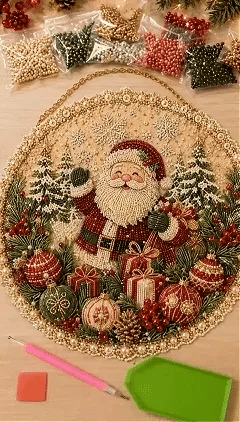 🌸🌻🍂🎄 LAST DAY 49% OFF – ✨ Four Seasons & Holiday Pearl Art Hanging Wreath Kit | Luxury Flocked Canvas with Scratch-Resistant Non-Fading Pearl Beads DIY Handmade Seasonal Decor 💎