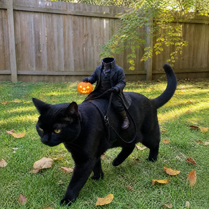 🎃 Funny Headless Horseman Halloween Pet Costume