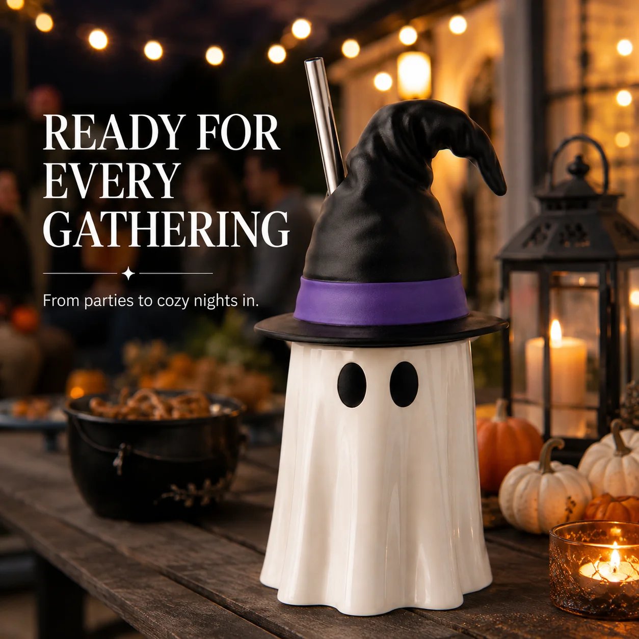 👻🧙 Spooky Witch-Hat Ghost Tumbler