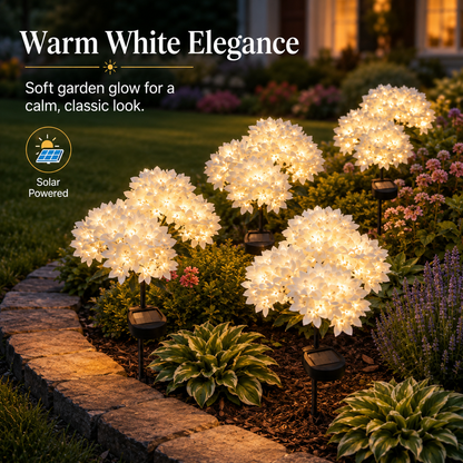 Waterproof Outdoor Solar-Powered Hydrangea Garden Light